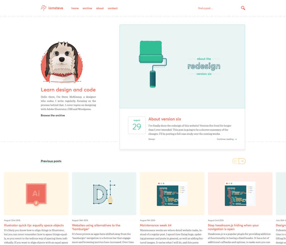 Version six of this website’s design
