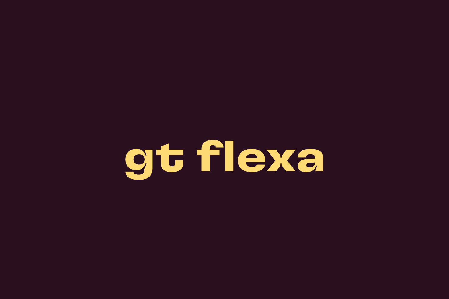 GT Flexa typeface specimen