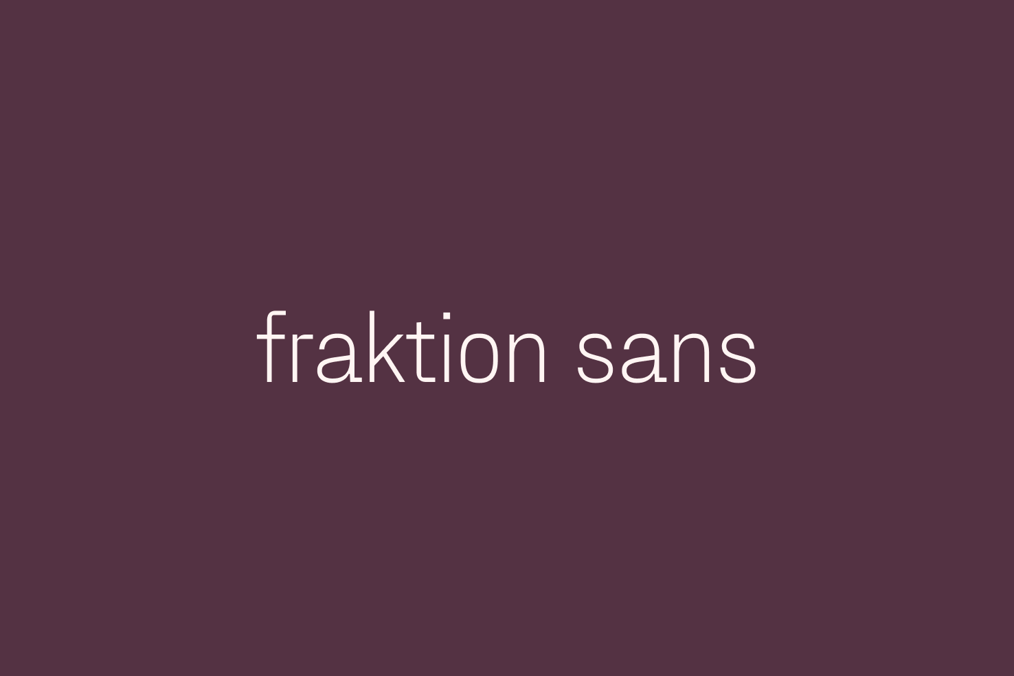 Fraktion Sans typeface specimen