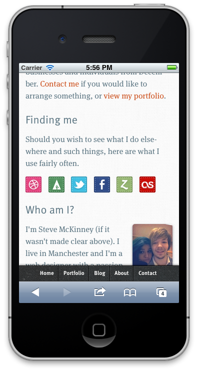 iPhone view showing the navigation differences