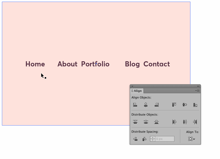 Distributing the navigation words so the gaps between them are equal