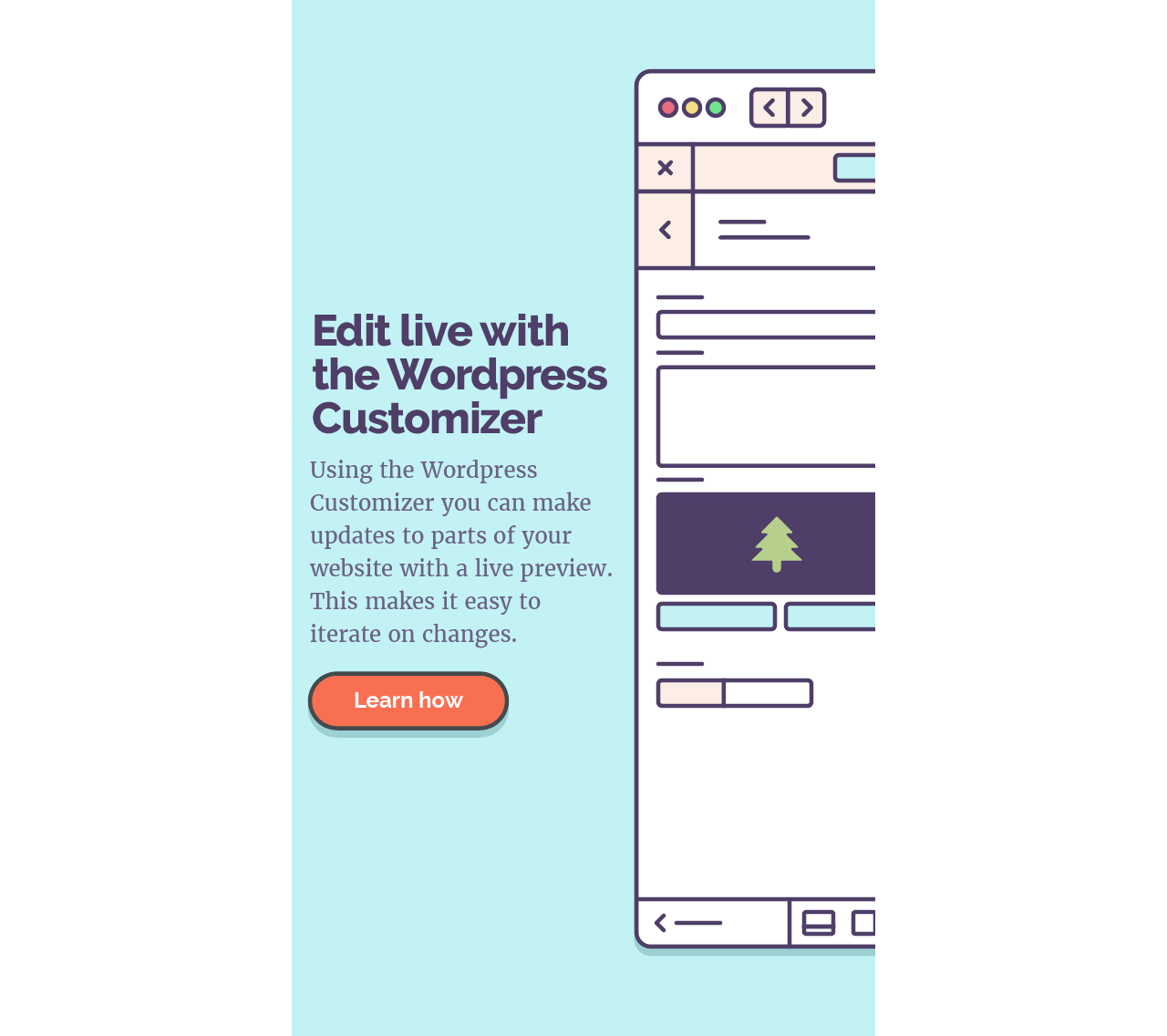 Completed small screen hero area design