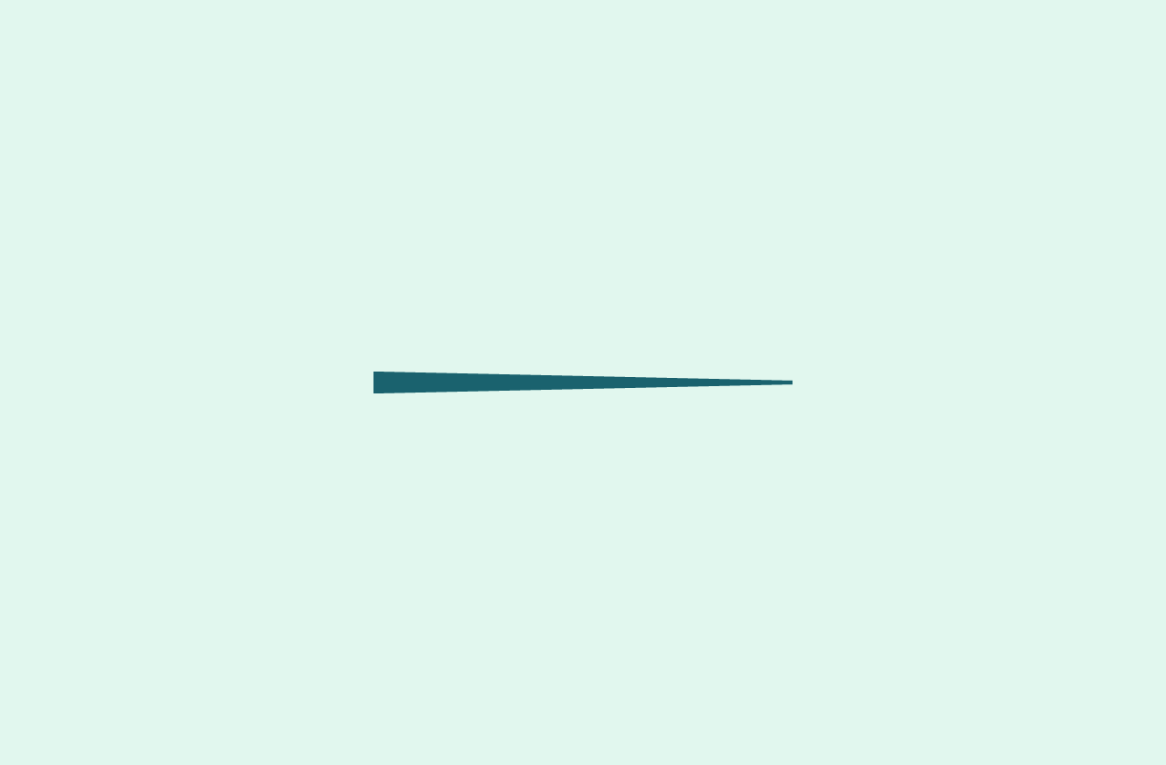 A stroke tapering from thick on the left to thin on the right