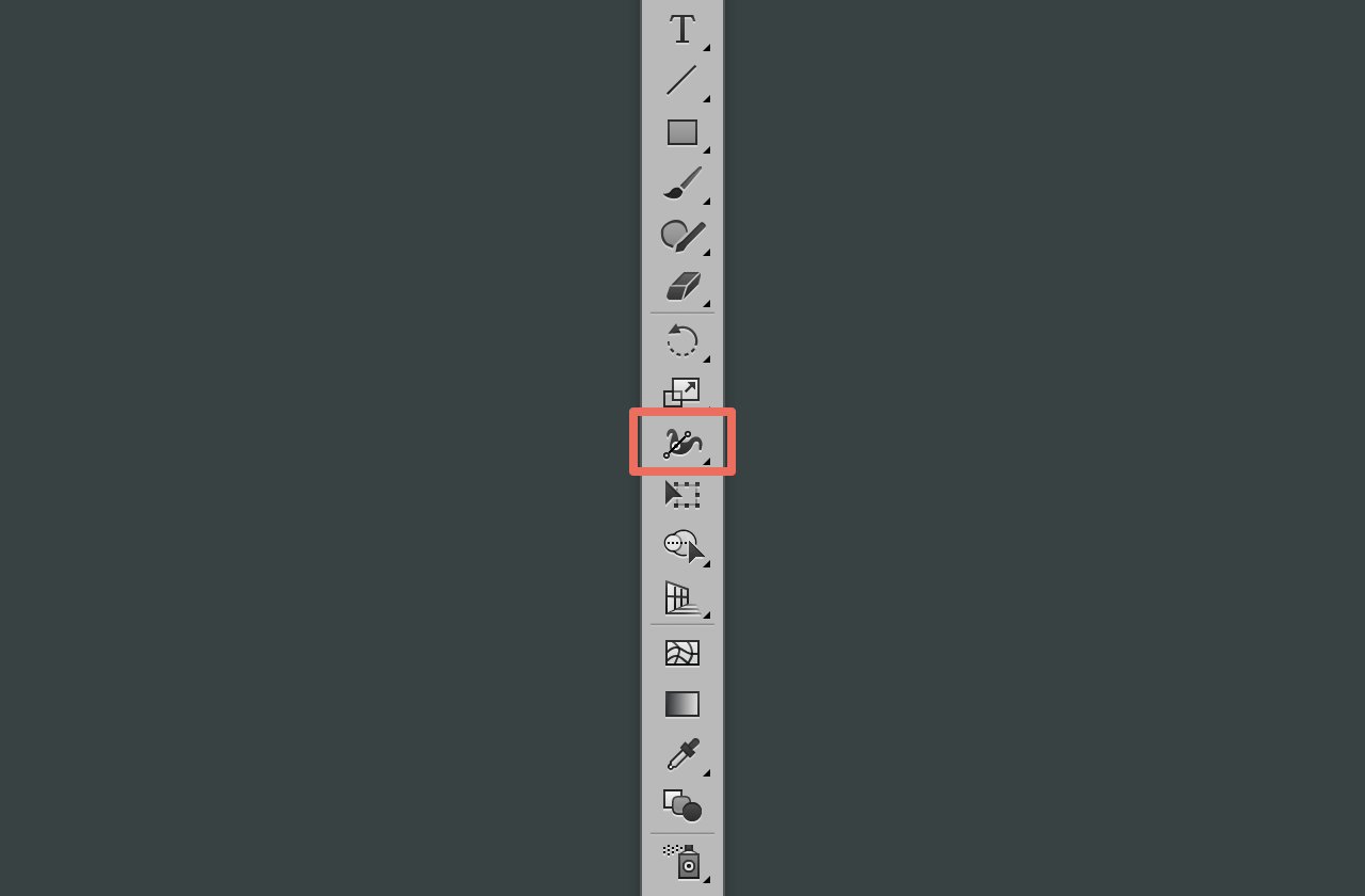 Illustrator toolbar with the Width tool highlighted