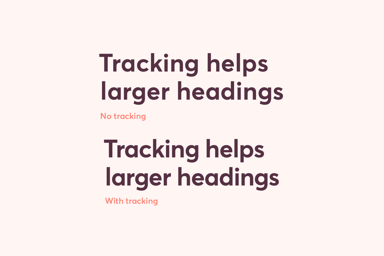 A heading with decreased tracking compared to the default