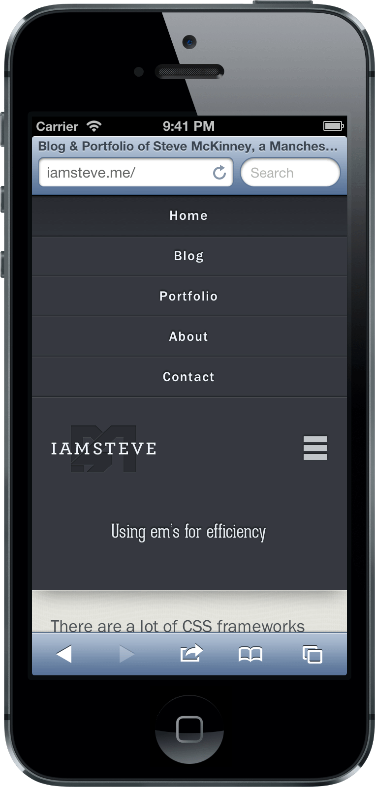 Version 5 off-canvas navigation with the three line hamburger icon