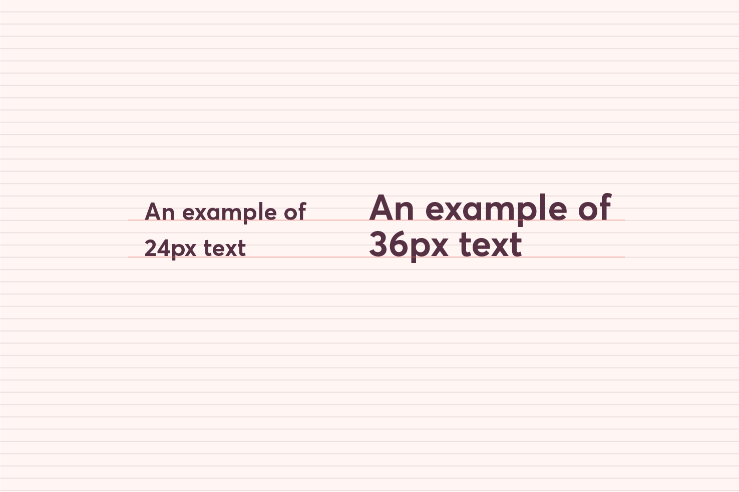 Sample text labelled 24px and 36px, aligned to a baseline grid